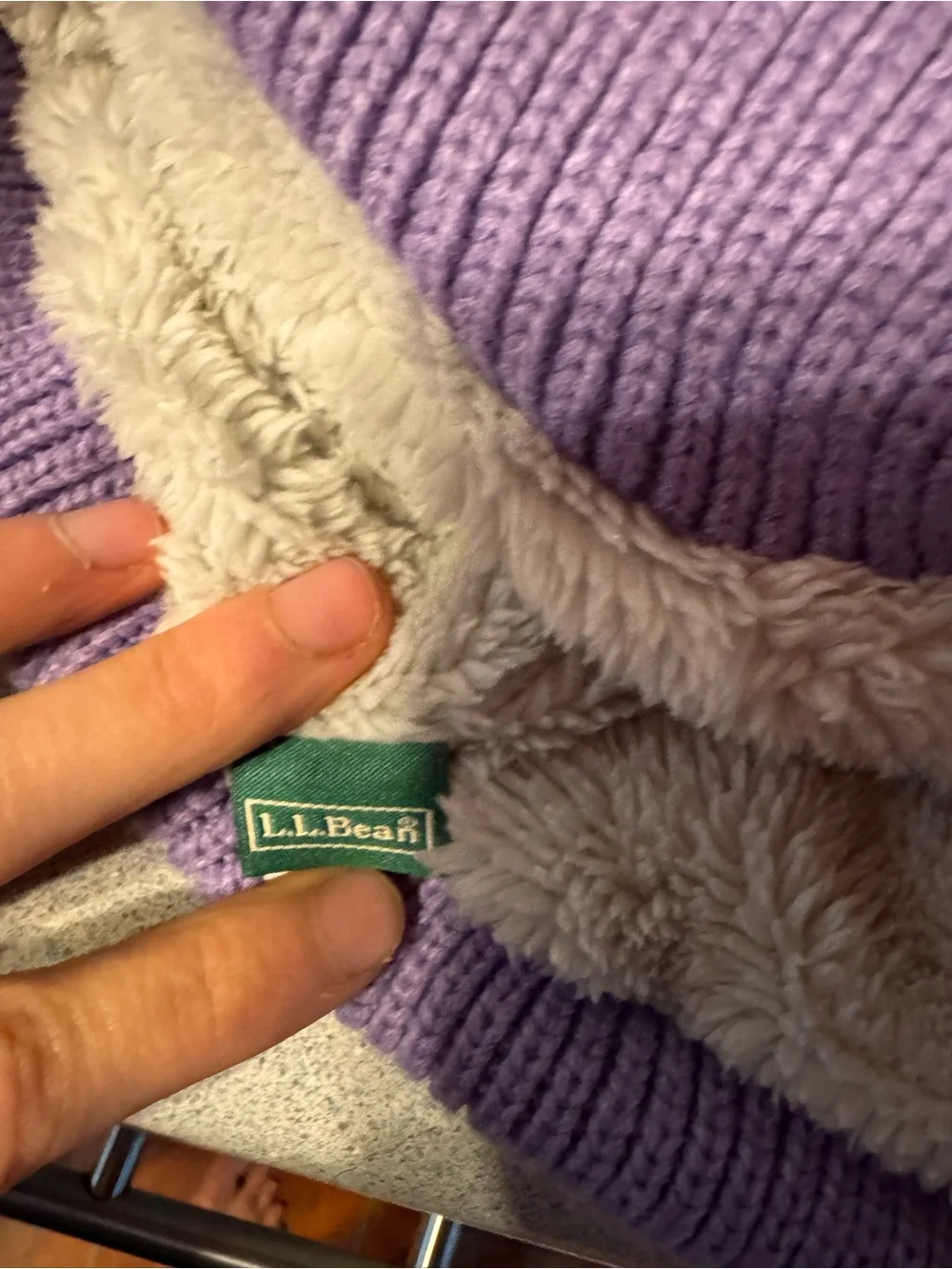 L.L. Bean Lavender and Lilac Pom Pom Kids Winter Beanie
